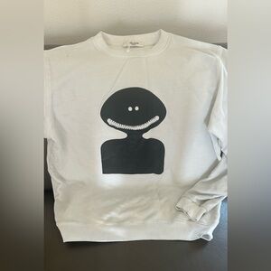 Celine White Crewneck with Black Graphic